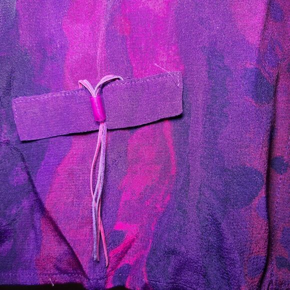Nino Wong California Purple & Pink Button Up Vintage Blouse Women's Size Small - Picture 8 of 10